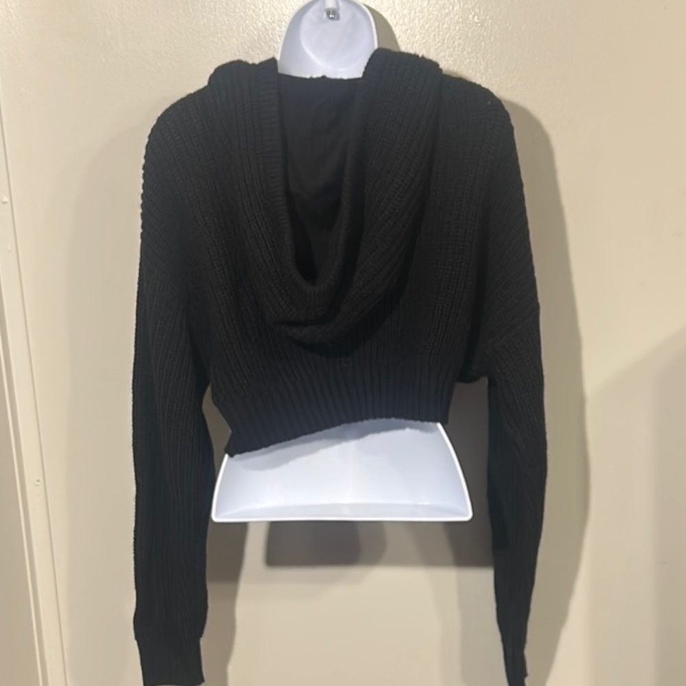 Streetwear Society Black Cropped Hoodie Sweater - Picture 3 of 4